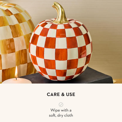 MacKenzie-Childs Resin Pumpkin, Royal Check