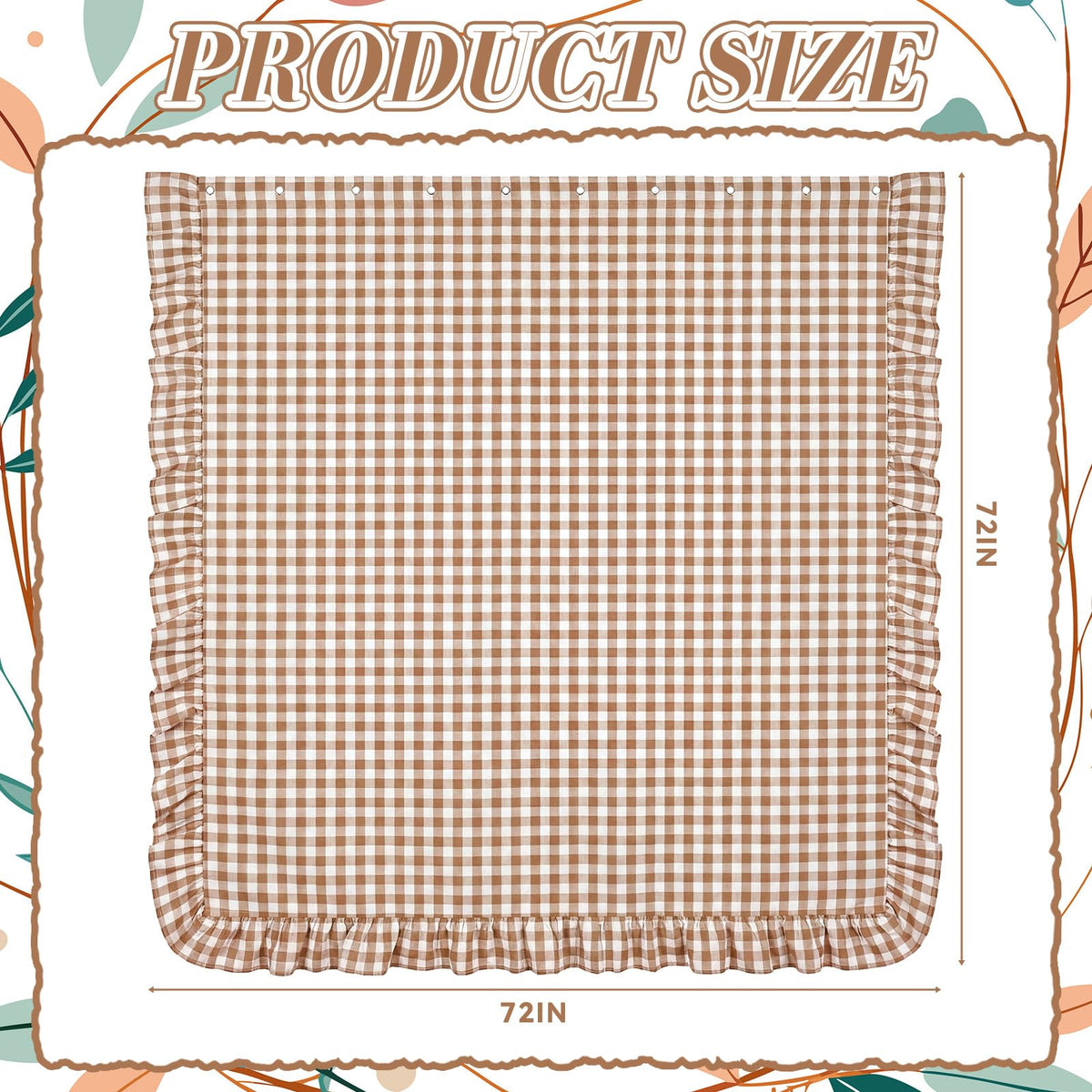 Ruffled Gingham Shower Curtain, 72 x 72