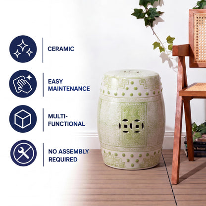 Jonathan Y Acanthus Ceramic Garden Stool
