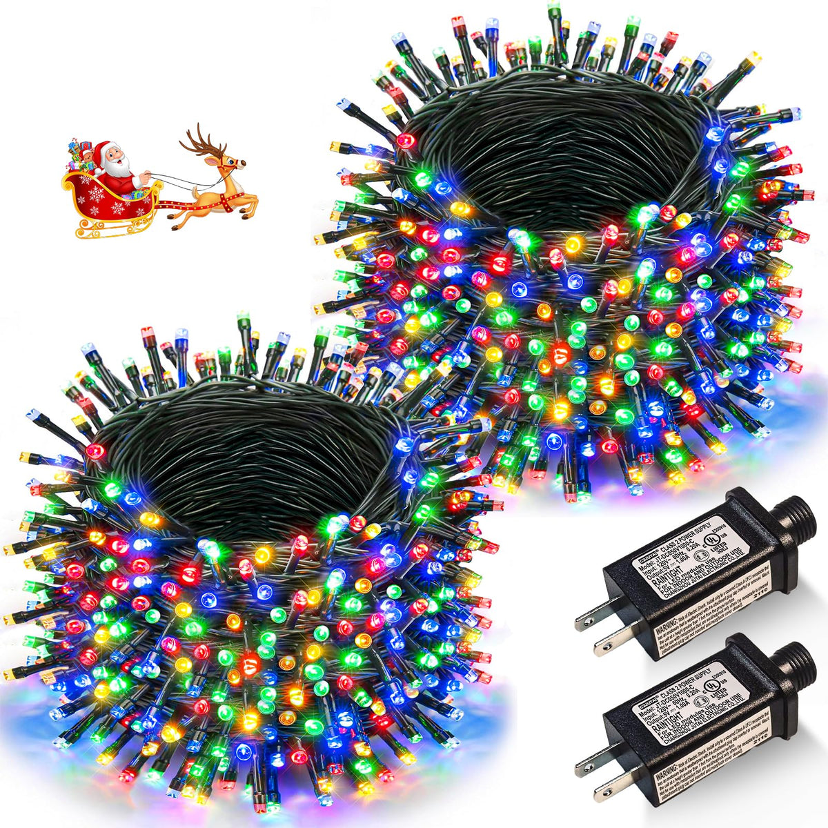 Blue and White Christmas Lights, 100 ft
