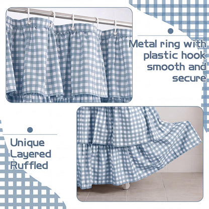 Ruffled Gingham Shower Curtain, 72 x 72