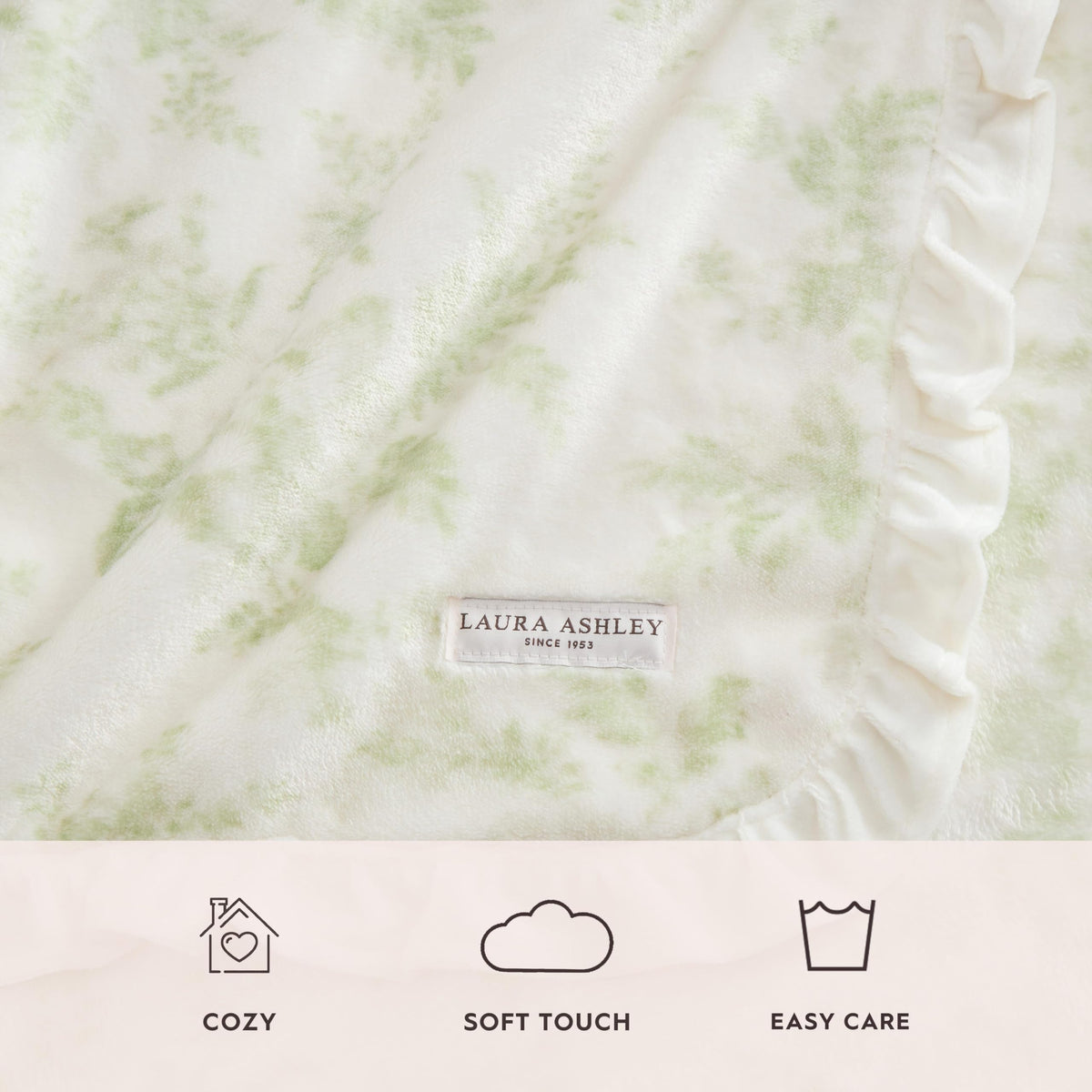 Laura Ashley Reversible Plush Throw, 50x70