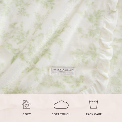 Laura Ashley Reversible Plush Throw, 50x70