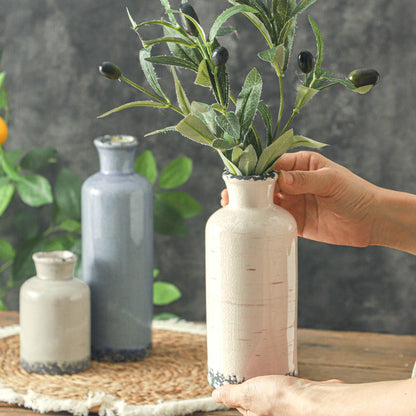 Vintage Blue and White Ceramic Vases, Set of 3