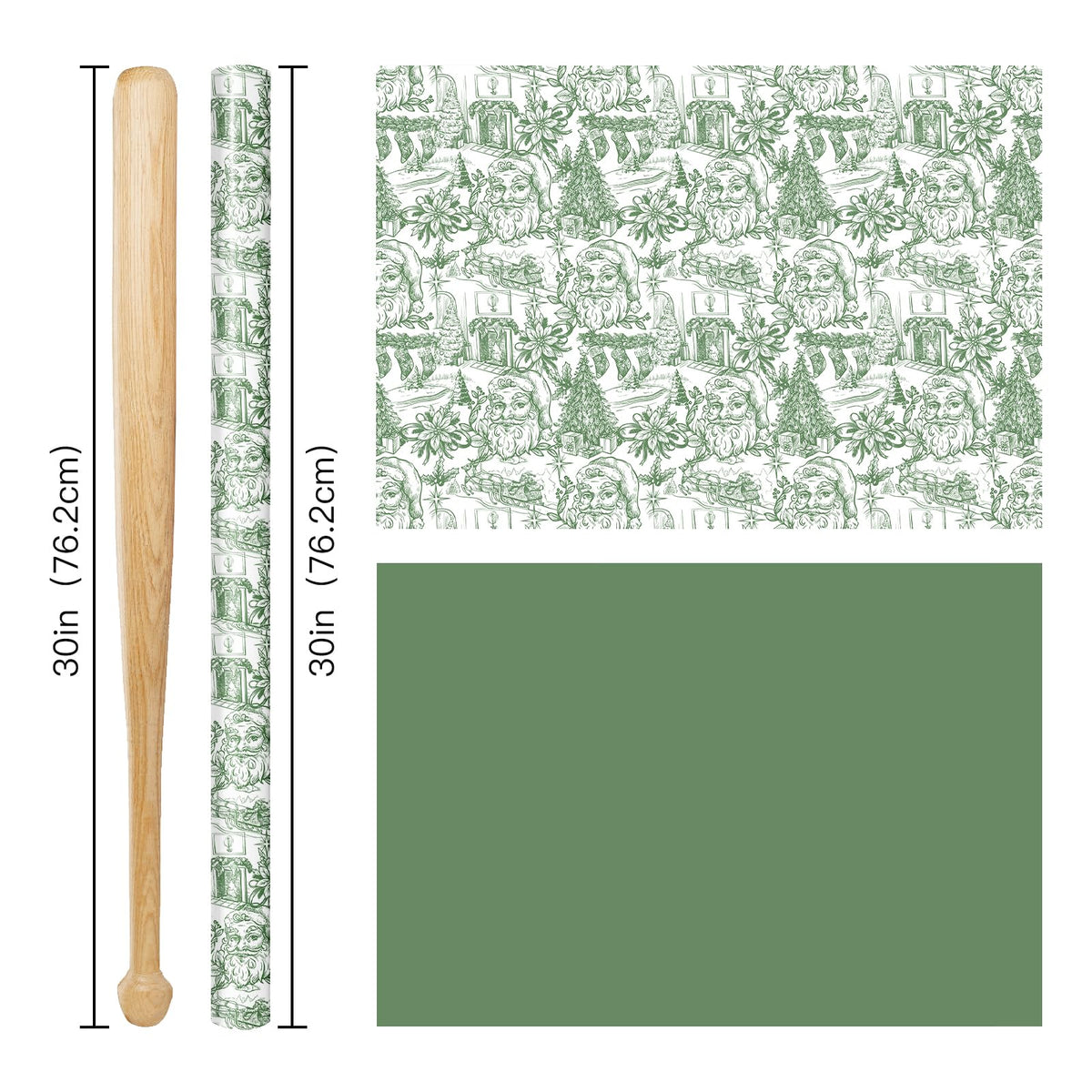 Reversible Toile Christmas Wrapping Paper