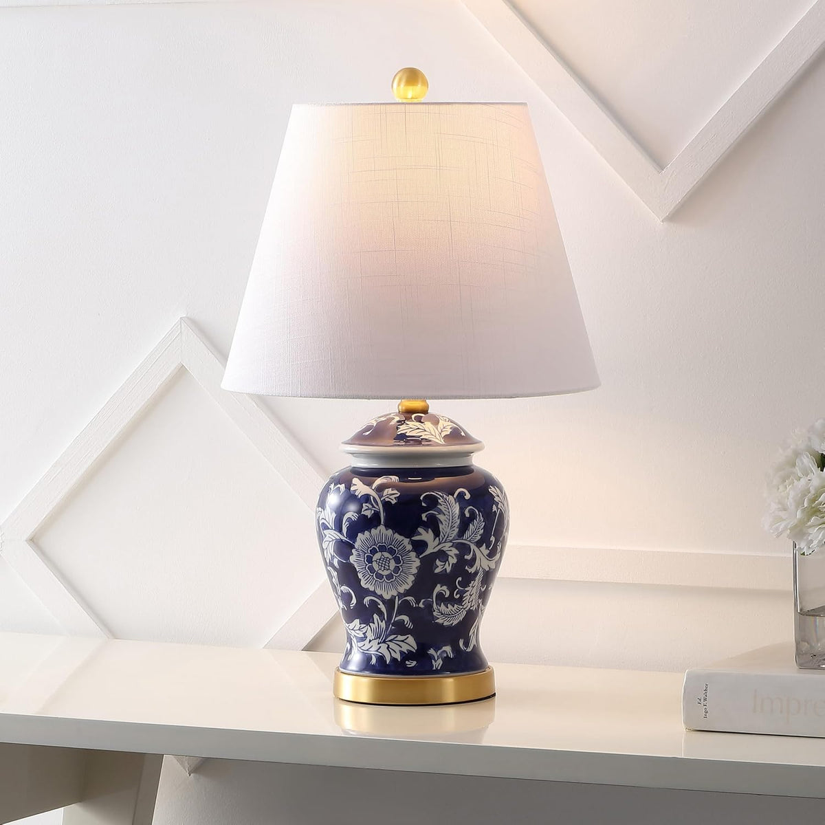 Jonathan Y Penelope Ginger Jar LED Table Lamp, 22 Inch