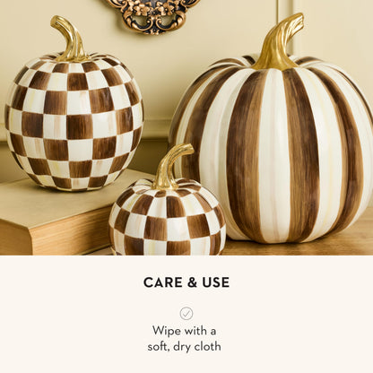 MacKenzie-Childs Resin Pumpkin, Royal Check
