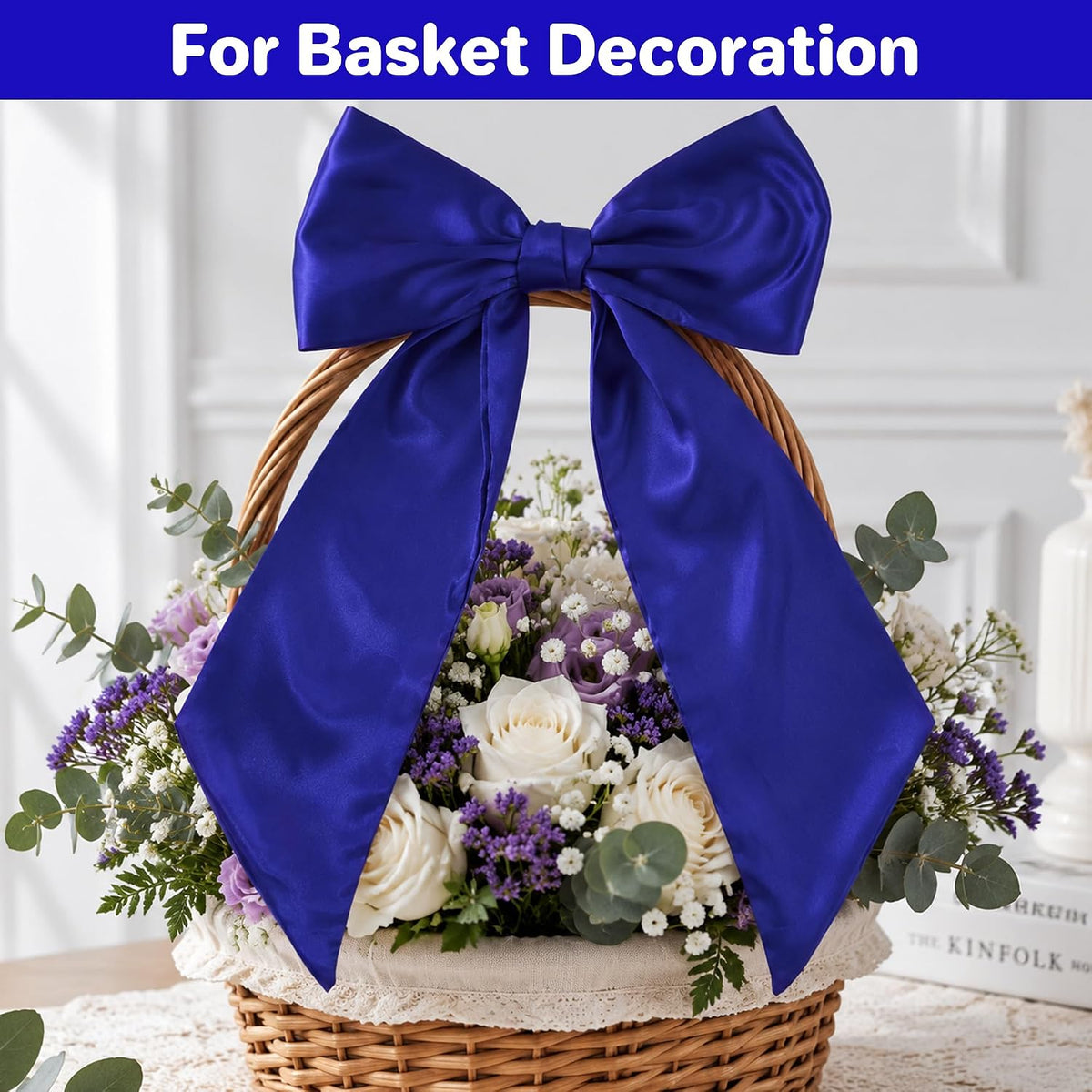 Royal Blue Satin Wreath Sash