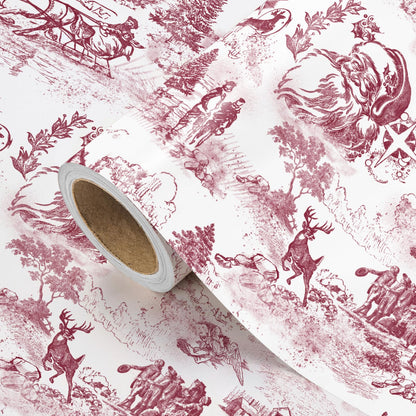 Blue Toile Christmas Wrapping Paper