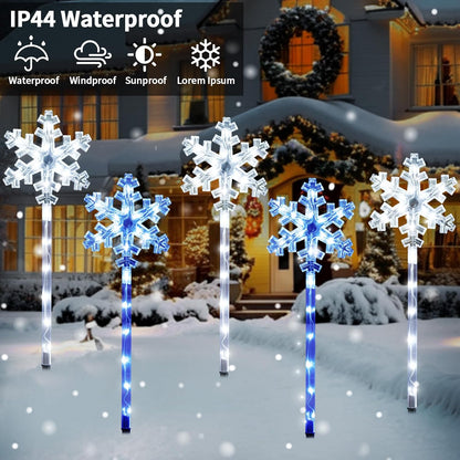 Solar Snowflake Pathway Lights, 10 Pack
