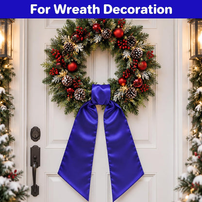 Royal Blue Satin Wreath Sash