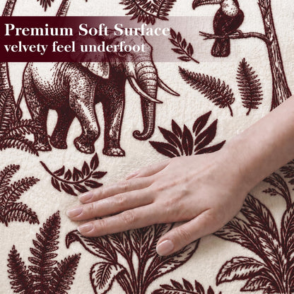 Washable French Toile Area Rug