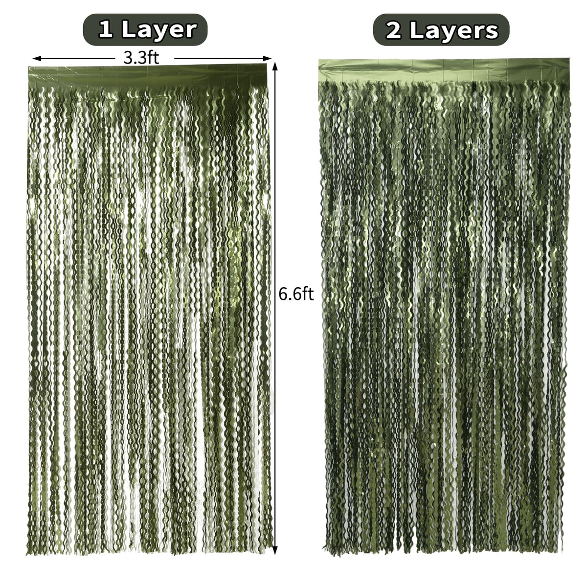 Navy Blue Foil Fringe Curtains, 4 Pack