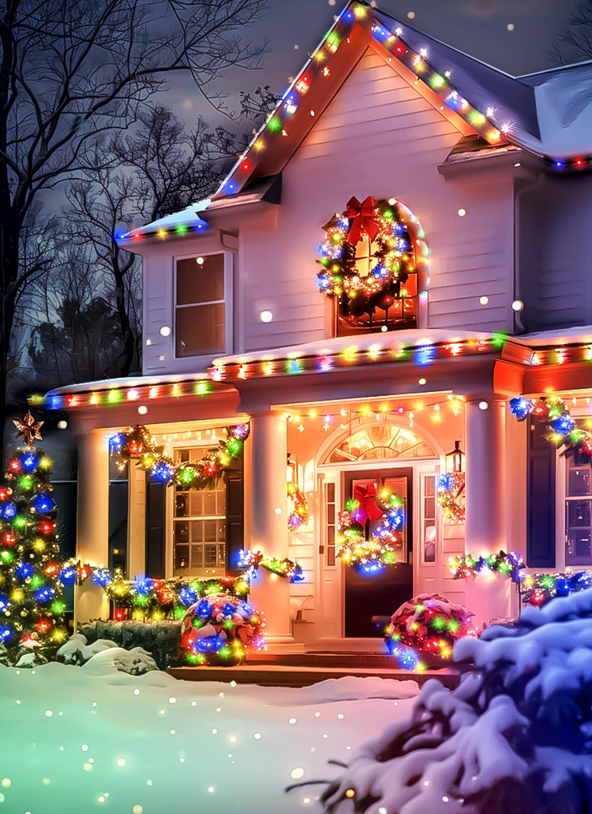 Solar Christmas String Lights, 100 LED, 40 ft
