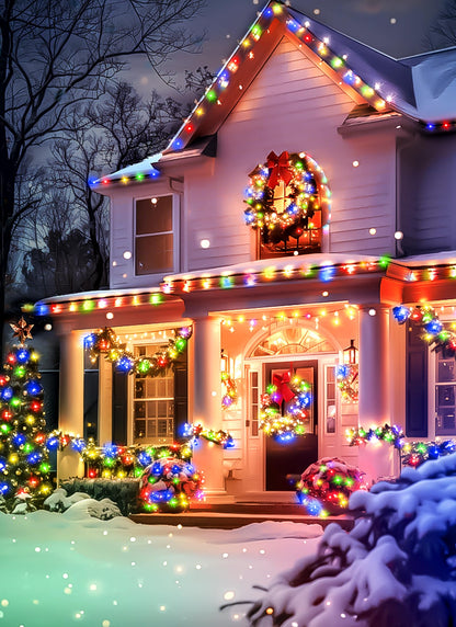 Solar Christmas String Lights, 100 LED, 40 ft