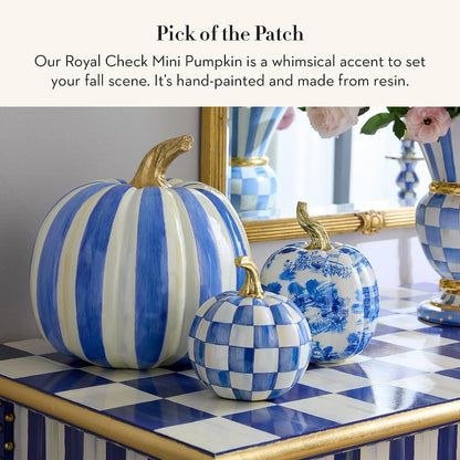MacKenzie-Childs Resin Pumpkin, Royal Check