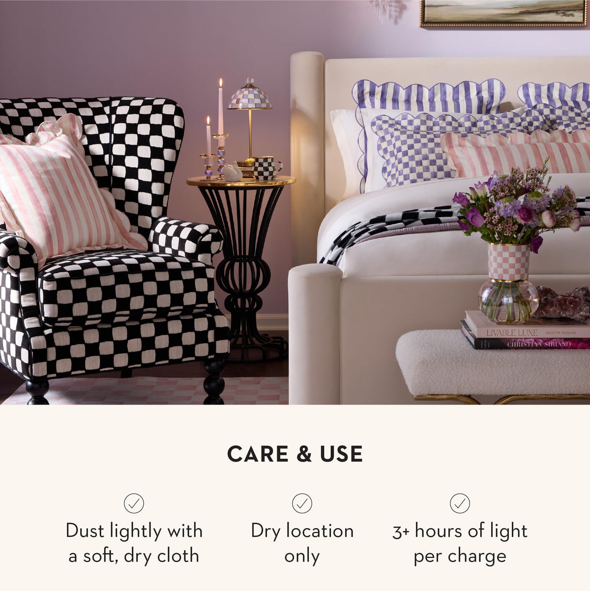 MacKenzie-Childs LED Dome Table Lamp, Sky Check