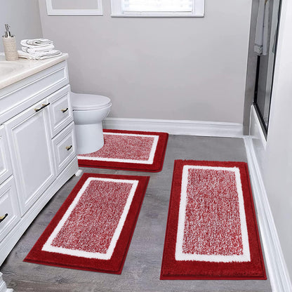 Shaggy Microfiber Bath Rug Set, 3 Piece