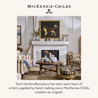 MacKenzie-Childs Resin Pumpkin, Royal Check