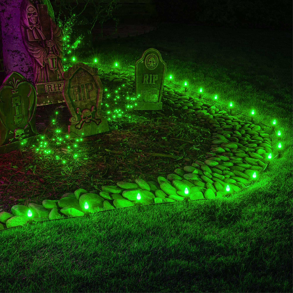 Blue C9 LED Christmas Light Set, 25 Bulbs