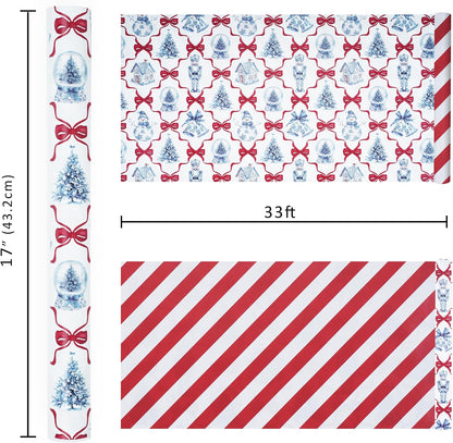 Nutcracker Reversible Christmas Wrapping Paper, 33 Ft
