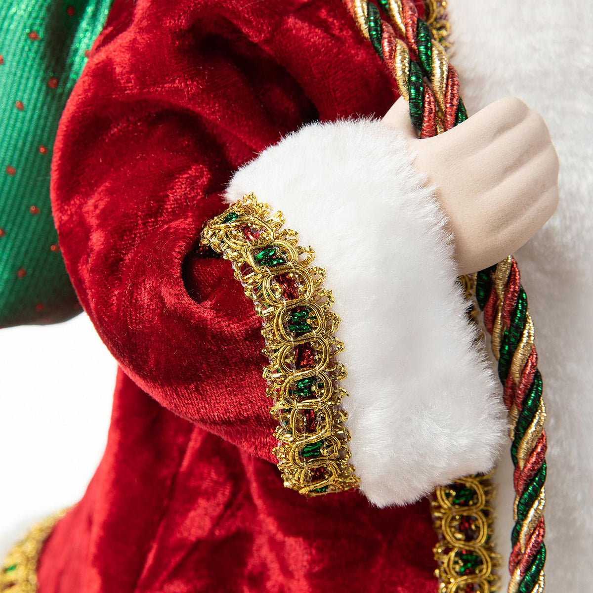 Blue Velvet Santa Figurine, 18 Inch