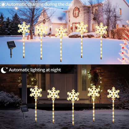 Solar Snowflake Pathway Lights, 10 Pack