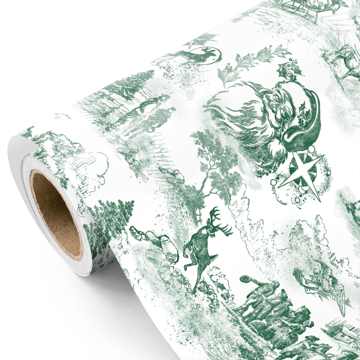 Blue Toile Christmas Wrapping Paper