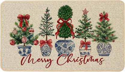 Chinoiserie Christmas Doormat, 17 x 29 Inch