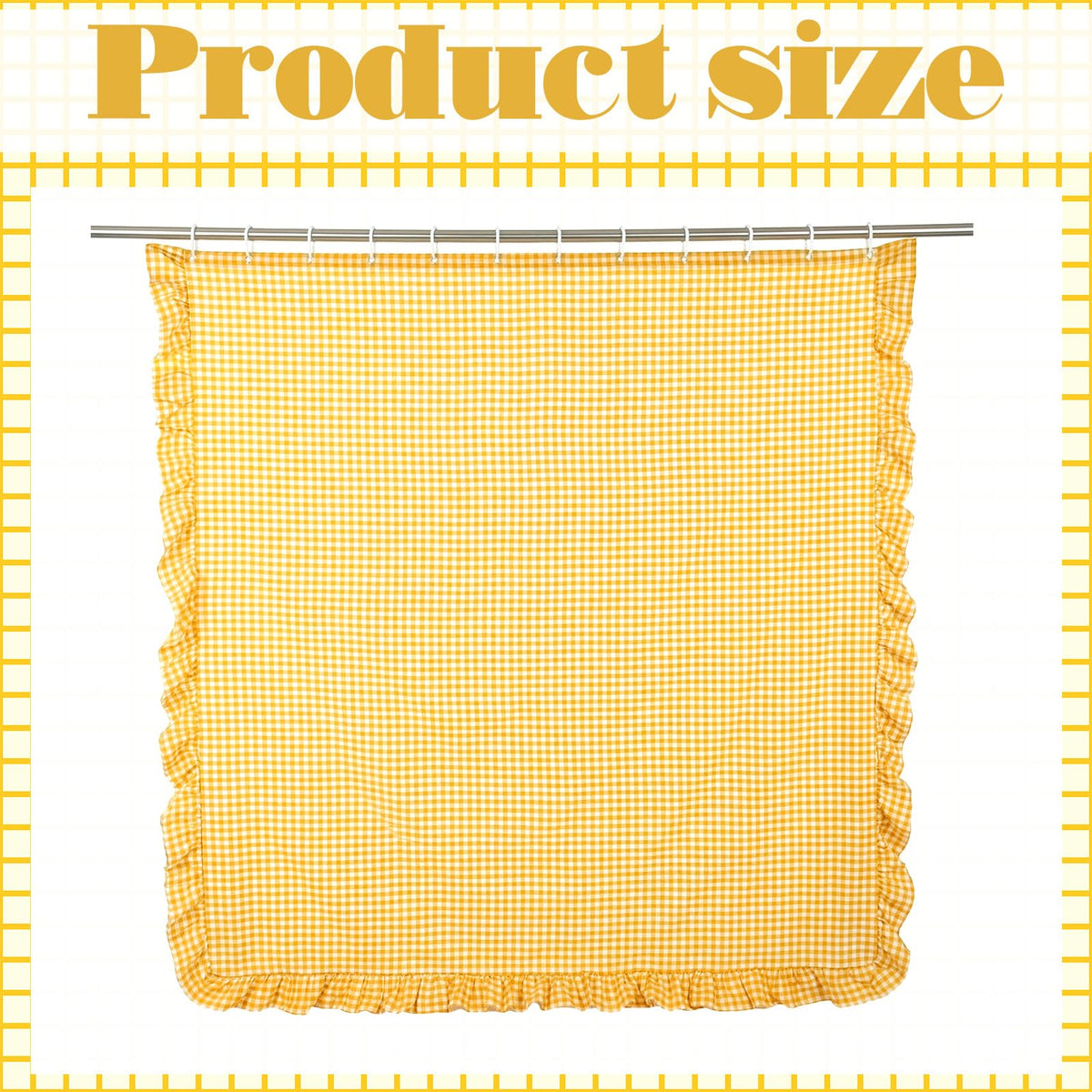 Ruffled Gingham Shower Curtain, 72 x 72