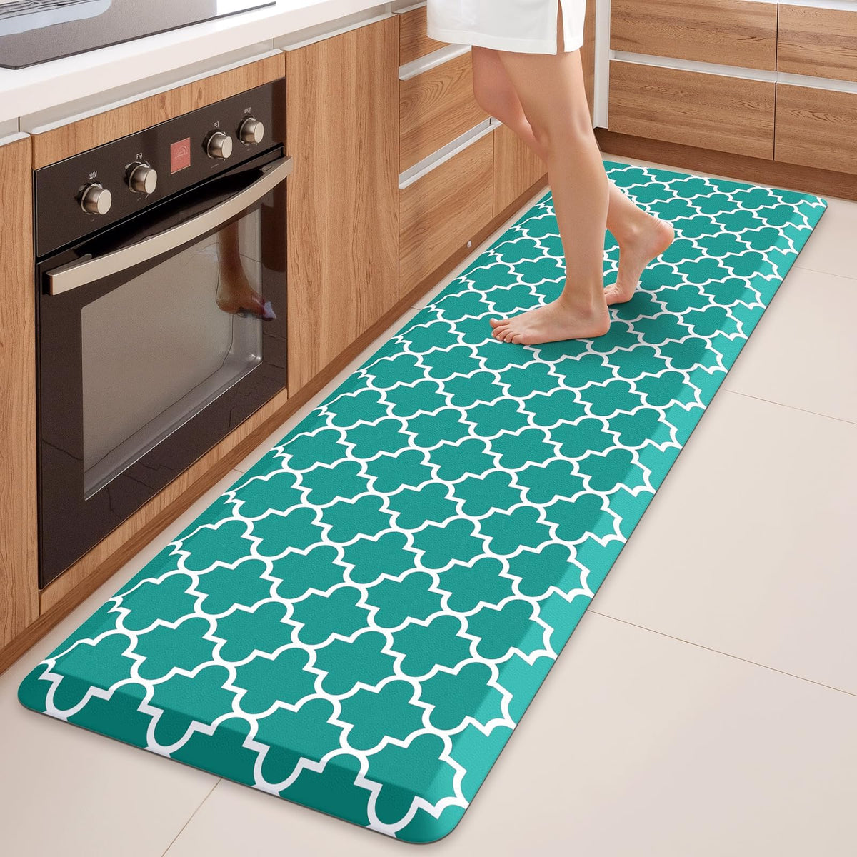 Blue Cushioned Anti-Fatigue Kitchen Mat