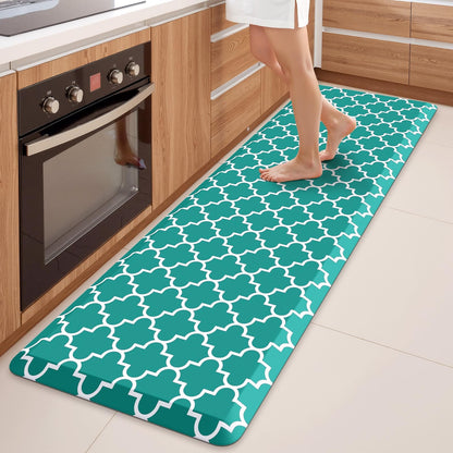 Blue Cushioned Anti-Fatigue Kitchen Mat