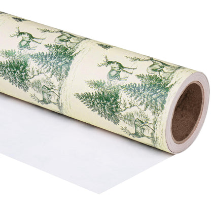 Reversible Toile Christmas Wrapping Paper