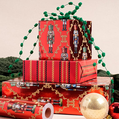 Nutcracker Reversible Christmas Wrapping Paper, 33 Ft