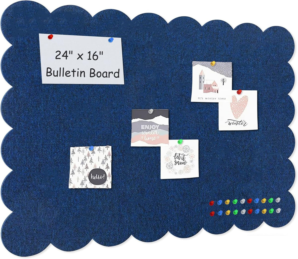 Dark Blue Scalloped Felt Bulletin Board