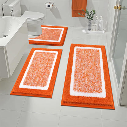 Shaggy Microfiber Bath Rug Set, 3 Piece