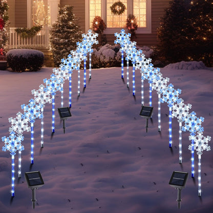 Solar Snowflake Pathway Lights, 10 Pack