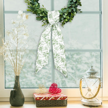 Blue Chinoiserie Floral Wreath Sash, Set of 2