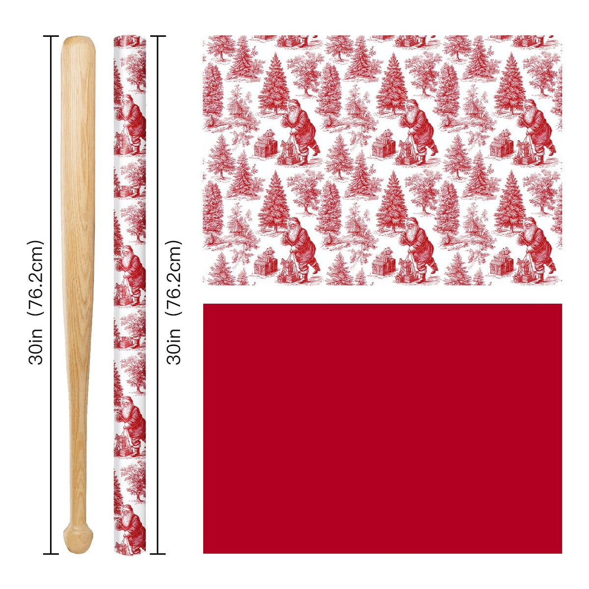 Reversible Toile Christmas Wrapping Paper