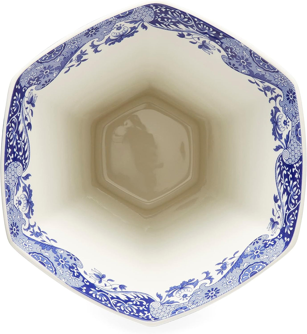 Spode Blue Italian Hexagonal Vase, 10.5 Inch