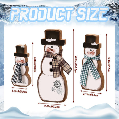 Chinoiserie Wooden Snowmen, Set of 3