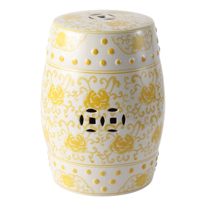 Jonathan Y Lotus Chinoiserie Garden Stool, 17.75"