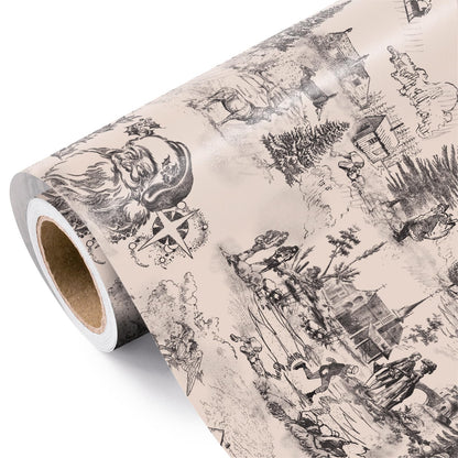 Blue Toile Christmas Wrapping Paper