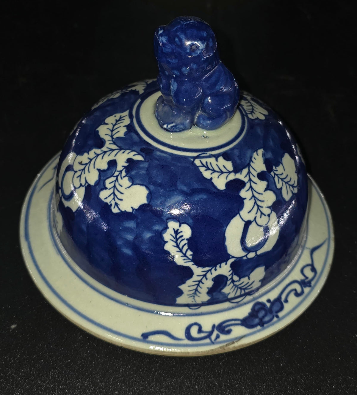 Blue and White Lotus Ginger Jar, 19 Inch