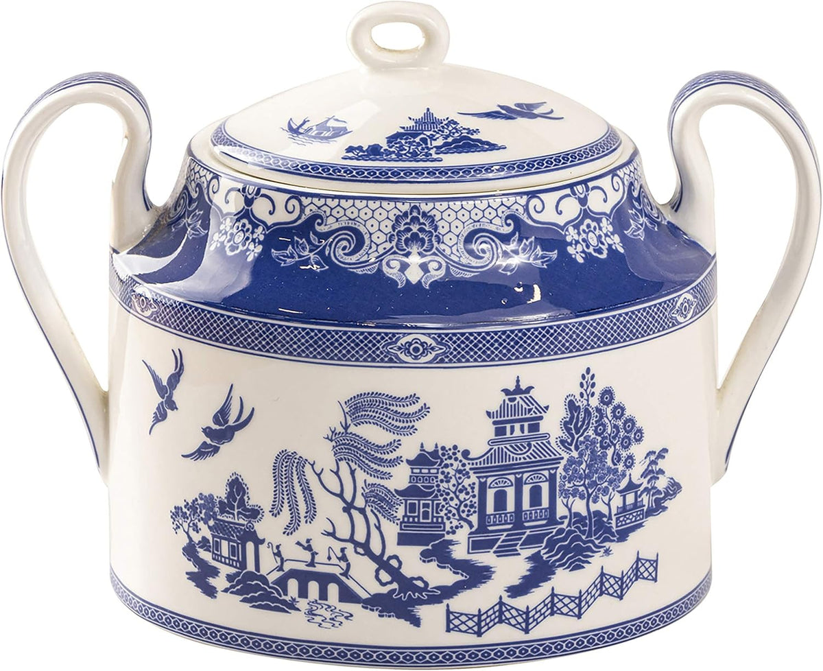 Grace Teaware Blue Willow Sugar and Creamer Set