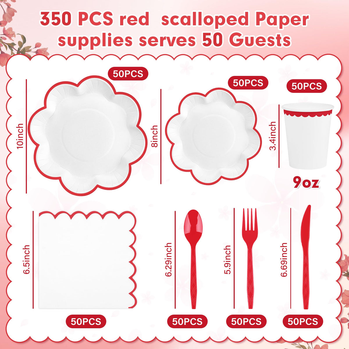 Blue and White Paper Tableware Set, Serves 50
