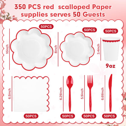 Blue and White Paper Tableware Set, Serves 50