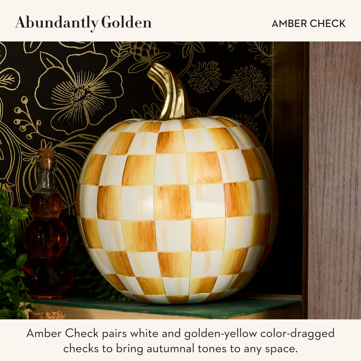MacKenzie-Childs Resin Pumpkin, Royal Check