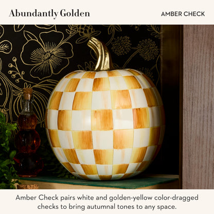 MacKenzie-Childs Resin Pumpkin, Royal Check