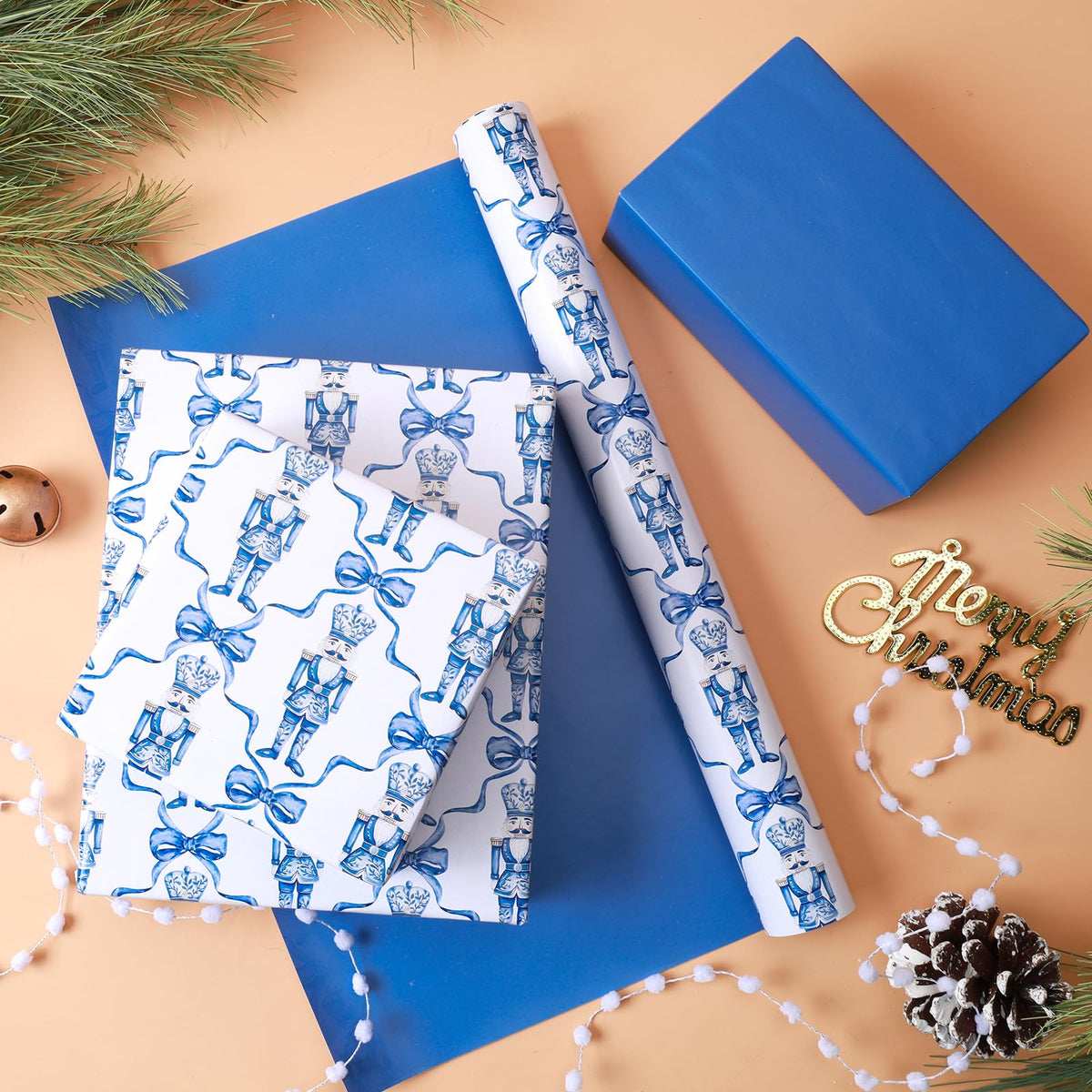 Nutcracker Reversible Christmas Wrapping Paper, 33 Ft